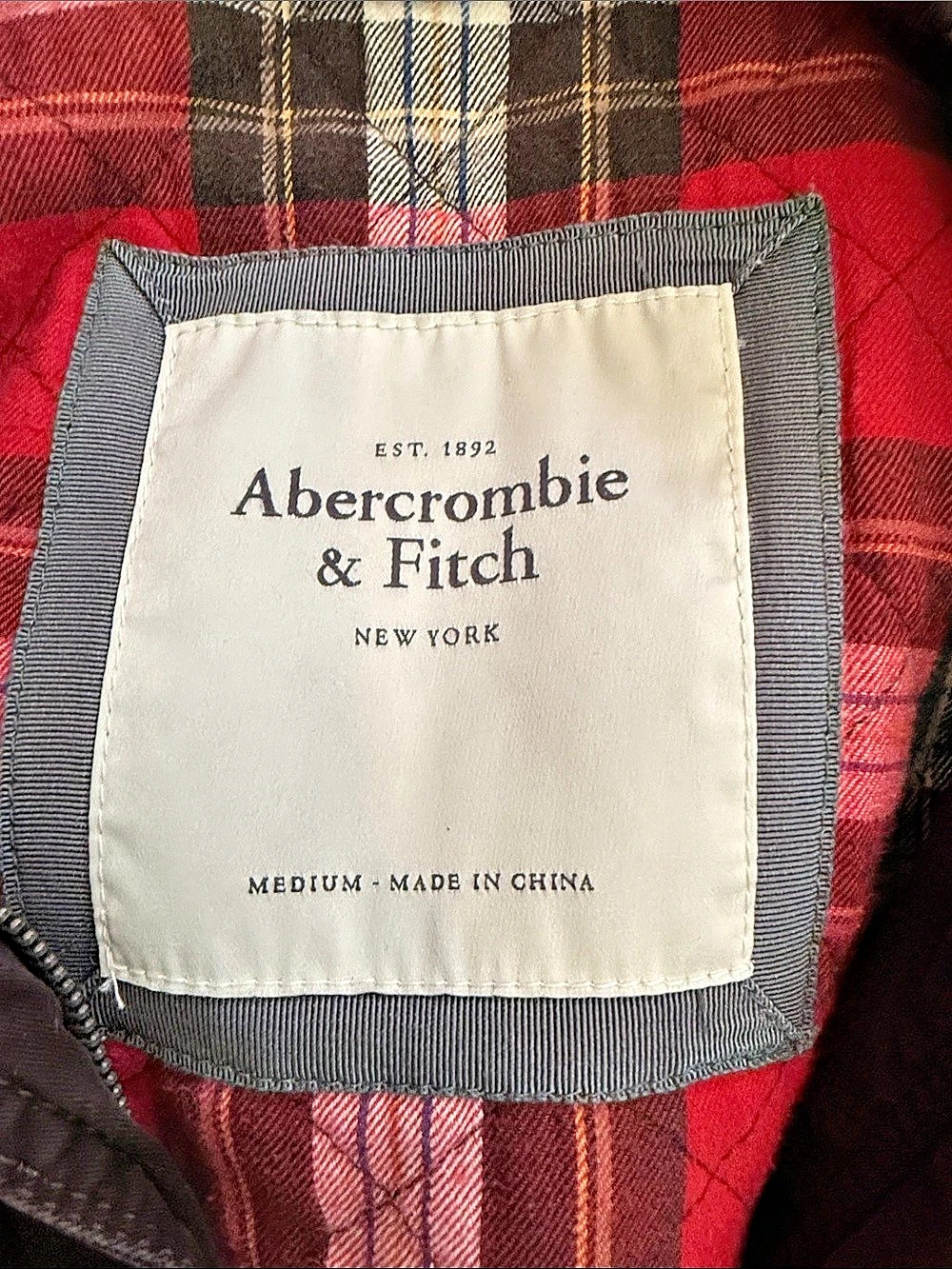 Abercrombie & Fitch Plaid fur Hooded Utility Jacket in Brown Size Medium - Picture 4 of 5